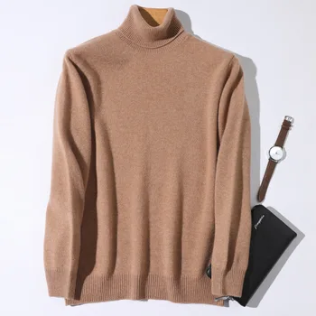 Kašmyras marškinėliai vyriški galvos kietos prarasti spalvos didelio dydžio megztiniai megztinis rudenį ir žiemą storas megztinis aukšta-kaklo džemperis vyras