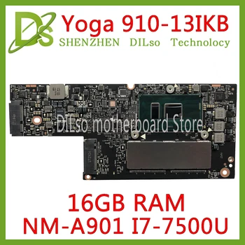 KEFU CYG50 NM-A901 Plokštė Lenovo JOGOS 910-13IKB JOGOS 910 Laptop Plokštės I7-7500U CPU, 16GB RAM originalus išbandyti