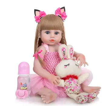 KEIUMI 19 Colių 48 Cm Mergaitei Rožinės spalvos Sijonas Atgimsta Lėlės Mielas Ir Gražus, Pilnas Silikono Reborn Baby Doll Vaikams Žaisti Partneris