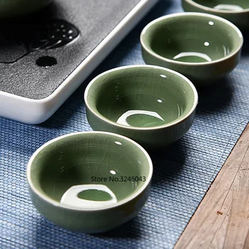 Kelionės arbatos rinkinys, 9 dalių kostiumą lagaminas, Namų apyvokos paprastas mažas Japonų keramikos teacup ruyao Kungfu arbatos rinkinys sausos arbatos dėklas