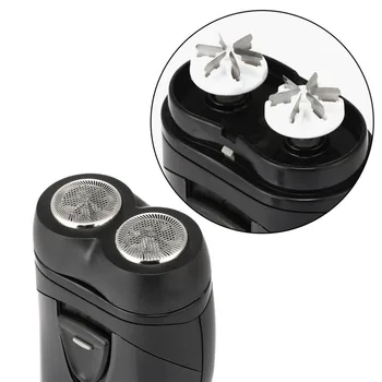 Kemei Elektrinį skustuvą, 2 Galvos Nešiojamos Belaidžio Skutimosi Skustuvai Baterija Daugiafunkcinis Su LED Apšvietimo Plaukų Pjovimo