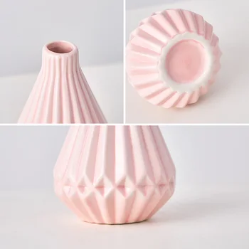 Keramikos džiovintų gėlių subtili vaza, modernaus dizaino stiliaus kambarį miegamųjų namo apdaila vaza dryžuotas trimatis vaza