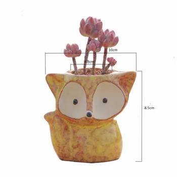 Keramikos Fox Augalų Puodą Micro Mielas Mini Vazoninių Succulents Maži Vazonai Bonsai Animacinių Filmų Sodinamoji Namų Gėlių Vazonai, Dekoratyvinis