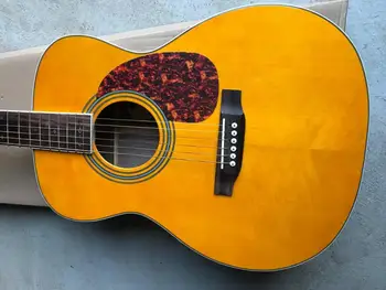 Kietas Eglės viršuje geltonos spalvos akustine Gitara 28 D tipo modelis 41