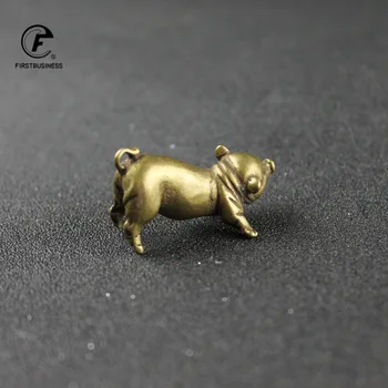 Kietojo Gryno Žalvario Zodiako Kiaulės Figūrėlės Apdailos Reikmenys, Miniatiūrinė Mielas Mažai Riebalų Kiaulių Ornamentu Derliaus Vario Gyvūnų Statula