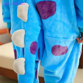 Kigurumi monstras Sulley Sullivan suaugusiųjų onesies Pižamos Animacinių filmų gyvūnų kostiumas Pižama Unisex pijamas ,sleepwear ,šalies drabužių