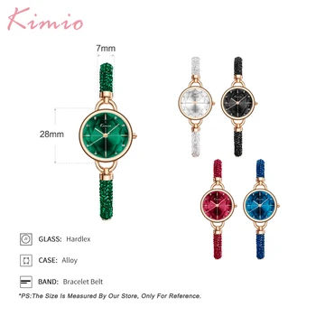 KIMIO Diamond Apyrankės Moterų Laikrodžiai Tvarstis Kristalų Žiūrėti Moterų, Prabangos Prekės ženklo Moterų Laikrodis Dropshipping 2019 Nauja siunta