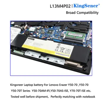 KingSener 7.4 V 54WH L13M4P02 L13N4P01 Nešiojamas Baterija Lenovo Y50-70 Y70-70 Y70 Y50P-70 121500250 Tablet PC 7400mAh