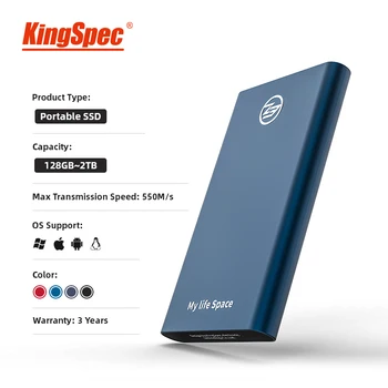 KingSpec hd išorės ssd 120GB 240GB 500GB HDD Nešiojamųjų SSD Tipo c USB 3.1 Išorinį Kietąjį Diską, USB 3.1 nešiojamojo kompiuterio darbalaukio 1 tb hdd