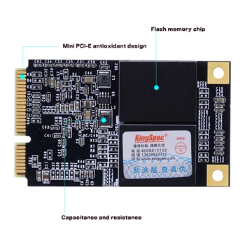 KingSpec MSATA MINI PCI-E 512 GB 256 GB 128 GB 64 GB MLC Digital Flash SSD Kietojo Disko Saugojimo Įrenginiai, skirti Kompiuterio KOMPIUTERIO Darbalaukį