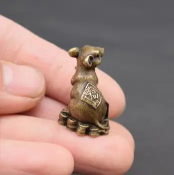 Kinija surinkimo archaize žalvario pinigų pelės Mažas statula