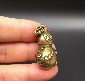Kinijos gryno žalvario palaima moliūgas mažas statula