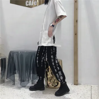 Kinijos, Japonijos Graffiti Raštą Spausdinti Krovinių Haremo Moteris, Vyras Streetwear Punk Prarasti Kelnių Harajuku Jogger Ziajać Korėjos Hip-Hop