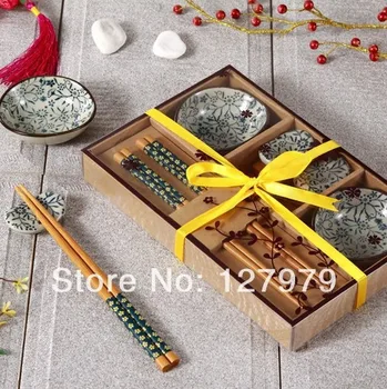 Kinijos vėjo keramikos stalo rinkinys Japonų stiliaus patiekalų su dovanų dėžutes, high-end suši rinkinys