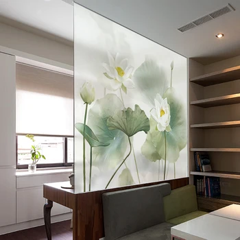 Kinų stiliaus akvarelė stiklo plėvelė skaidri neskaidri elektrostatinės juostos, popierius restoranas arbatos kambarys stumdomosios durys