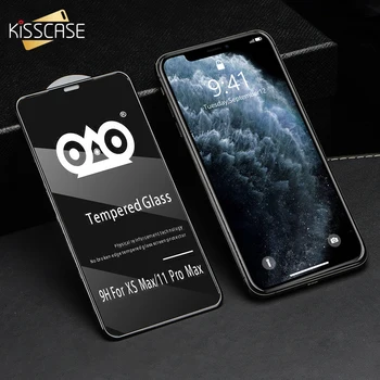 KISSCASE 3D oro Pagalvė Krašto 9H Grūdintas Stiklas iPhone 12 Pro Max 12 Mini 11 Pro XR X XS Max 6 6S 7 8 Plius Screen Protector Filmas