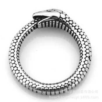 Klasikinis asmenybės punk stiliaus gyvatės formos nerūdijančio plieno žiedas