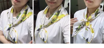 KMS Kinijos natūralaus šilko skara citrinų dažymas moterų tiesa šilko minkštas aukštos kokybės vidutinės kvadratinės wrap šalikas dovanų lady 70*70CM