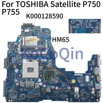 KoCoQin Nešiojamojo kompiuterio motininė plokštė, Skirtas TOSHIBA Satellite P750 P755 Mainboard K000128590 PHQAA LA-6832P HM65