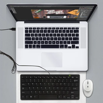 Kompiuterinių Žaidimų Klaviatūra Mini Ultra Plonas Laidinio Keybord Su USB Laidu Maži Nešiojamieji Ergonomiškas Žaidėjus Klaviatūra KOMPIUTERIUI Laptopo Mac