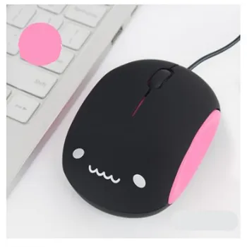 Kompiuterio Pelės Nešiojamas Mažas Mielas Animacinių filmų Mergina Pelės USB Kūrybos Laidinio Silent Mouse 