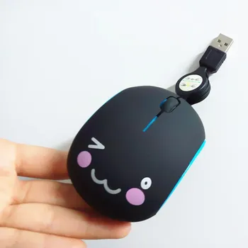 Kompiuterio Pelės Nešiojamas Mažas Mielas Animacinių filmų Mergina Pelės USB Kūrybos Laidinio Silent Mouse 