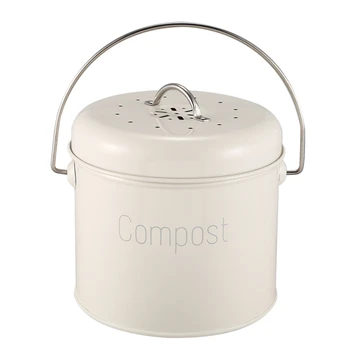 Komposto Bin 3L - Nerūdijančio Plieno Virtuvės Komposto Bin - Virtuvė Kompostinė Maisto Atliekų - akmens Anglių Filtrą