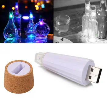 Korko Formos USB Įkraunamas LED Nakties Šviesos Super Šviesus Tuščias Vyno Butelis Lempos Grupė Kalėdų, Vestuvių Dekoravimas