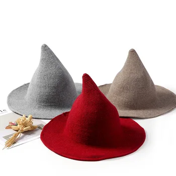 Korėjos Mados Žiemą Šalis Maskuotis Ragana Kepurės Megztos Vilnos Skrybėlę Vilnonių Bžūp Žvejys Skrybėlę kinijos skrybėlę meno skrybėlę moterų 2020 m.