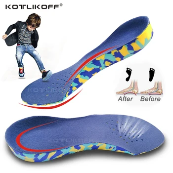KOTLIKOFF 3D Giliai Kulnas Orthotic Vidpadžiai Vaikai Vienodo Kojų Arka Parama Vidpadžių O/X-Kojos Orthotic Ortopedinių Batų Įdėklai