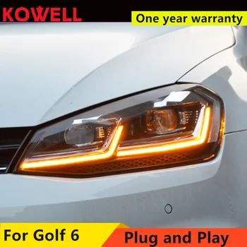 KOWELL Automobilių Stilius VW Golf 7.5 Žibintai MK7.5 LED Žibintų 2017-2018 DRL D2H Hid Bi Xenon Šviesos LED Dinaminis posūkio signalo