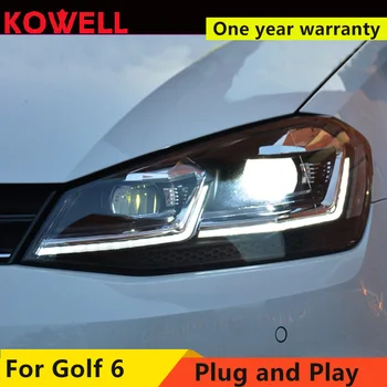 KOWELL Automobilių Stilius VW Golf 7.5 Žibintai MK7.5 LED Žibintų 2017-2018 DRL D2H Hid Bi Xenon Šviesos LED Dinaminis posūkio signalo