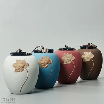 Kremavimo Balsuokite Uždaromos Laidotuvių Pelenų Urnos Keramikos Matinis Paviršius Išskirtinį Paramos Mediniai Medžiaga Plug Pet Atminimo Saugaus Pakavimo