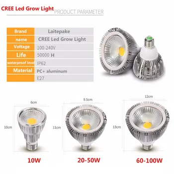 KRY CXA2590 E27 Visą Spektrą COB LED Grow Light Lempa Patalpų palapinė Augalų Augimo Hydroponics Apšvietimo Augalų Daržovių Bloom