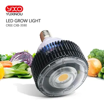 KRY CXB3590 100W COB E27 LED Grow Light Visą Spektrą 12000LM = 200W HPS Auginimo Lempos Kambarinių Augalų Augimo Etapu Visi