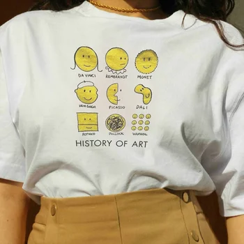 Kuakuayu HJN Meno Istorijos Grafinis Tee Vasaros Mados Medvilnės Atsitiktinis Juokinga t-shirt Animacinių filmų T-Shirt 90s Fashiont-shirt