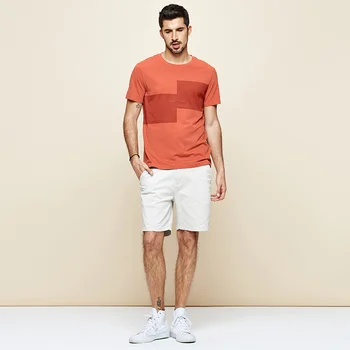 KUEGOU medvilniniai vyriški marškinėliai vasaros Mados siuvinėjimo Kratinys trumpomis rankovėmis T-shirt Viršūnes trumpomis rankovėmis marškinėlius LT-26039