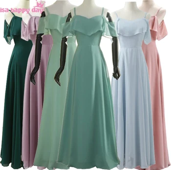 Kuklus žalia korėjos unikalus plius dydžio pamergės suknelė suknelė bridesmaid tarnaitė nuotakos suknelės 2020 ilgai merginų, moterų W4303