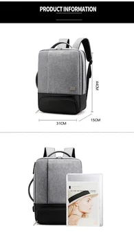 Kuprinė vyrų Splashproof 16 colių Verslas gali vertus krepšys nešiojamojo kompiuterio apsauga Slaptažodžiu anti-theft Kelionės Paauglių Kuprinė USB 2019