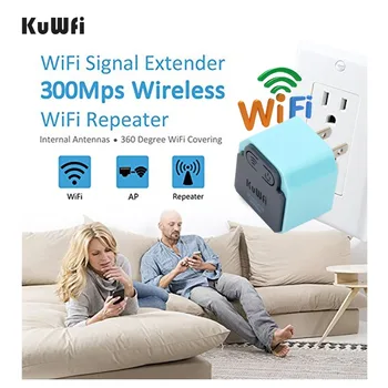 KuWFi 300Mbps Bevielio Wifi Kartotuvas 2.4 Ghz WI-FI AP Router 802.11 N Signalo Stiprintuvas Wifi Range Extender Stiprintuvas Su MUMIS/EU Plug