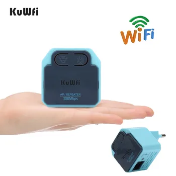 KuWFi 300Mbps Bevielio Wifi Kartotuvas 2.4 Ghz WI-FI AP Router 802.11 N Signalo Stiprintuvas Wifi Range Extender Stiprintuvas Su MUMIS/EU Plug