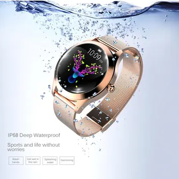 KW10 Smart Watch Moterų 2018 IP68 Vandeniui Širdies ritmo Monitoringo Bluetooth 