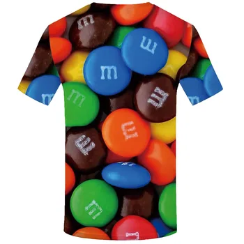 KYKU Markės Šokolado marškinėliai Vyrams Simbolį T-shirts 3d Saldainiai Juokinga T shirts Kūrybos Marškinėliai Spausdinimo Elementas Anime Drabužiai