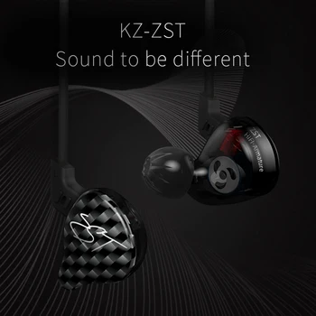 KZ ZST/ZST Pro Dual Vairuotojo Ausinės Dinamiškas Ir Armatūra Nuimamas Bluetooth Kabelis Monitorių Triukšmo Izoliavimo HiFi Ausines
