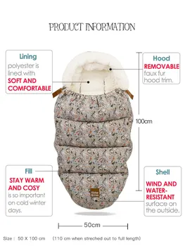 Kūdikio reikmenų krepšys vežimėlis para bebe bolso mor kos Lengvas Žemyn Footmuff slepping krepšys, atsparus vandeniui skalbti Mašinoje
