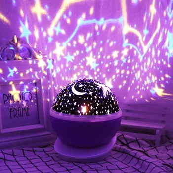 Kūdikis Naktį Šviesos Projektorius Lempos Sukasi Led Star USB Nugara Žvaigždėtas Dangus Miego Romantiška Baterija Kūrybingi Gimtadienio Žaislai Vaikams