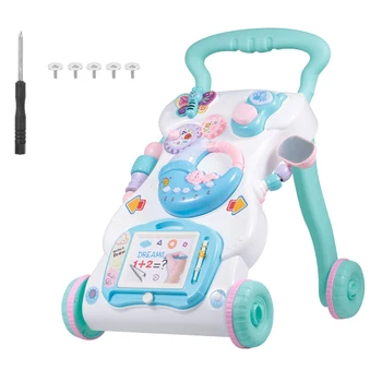 Kūdikis, vaikas, bamblys walker vežimėlio muzikos vaikštynė reguliuojamas greitis stabdžių virtimo kūdikio vežimėlio žaislas