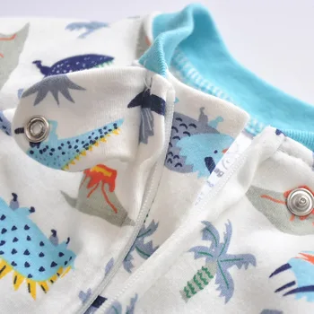 Kūdikių drabužiai pižama dukart vadovavo užtrauktukas jumpsuit naujagimiui berniukai romper medvilnės romper kūdikiams, kūdikių kombinezonas 3-18M feetcover