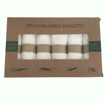 Kūdikių ir kilpinės plaušinės bambuko pluoštas Natūralių organinių bambuko baby rankšluostis 6 Paketas/set už lango Dydis 10