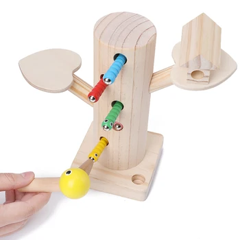 Kūdikių Mediniai Žaislai, 3D Puzzle Magnetinio Caterpillar Sugauti Žaidimas Kirminas Žvejybos Žaislai Matematikos Ankstyvojo Švietimo Žaislai Vaikams